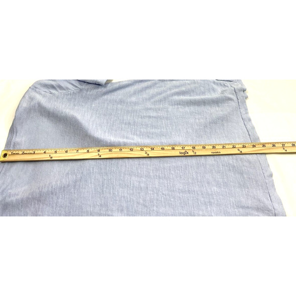 J. Jill Cardigan Sweater Womens XS Light Blue Short‎ Sleeve Linen Blend Coastal - Picture 9 of 10